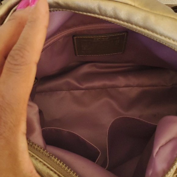 Coach Gold Studded Leather Satchel - Picture 8 of 9